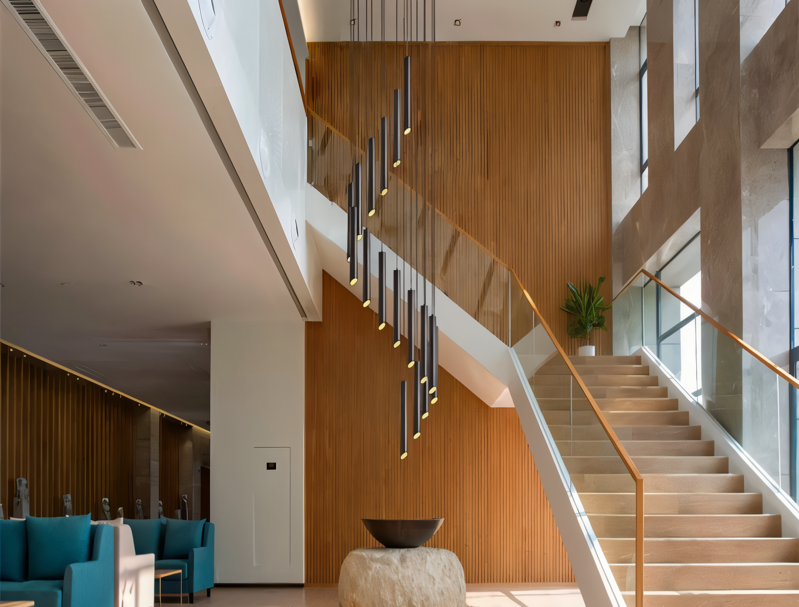 Uniqlux Tube Taklampa - Modern LED-Pendellampa i Svart/Vit Aluminium