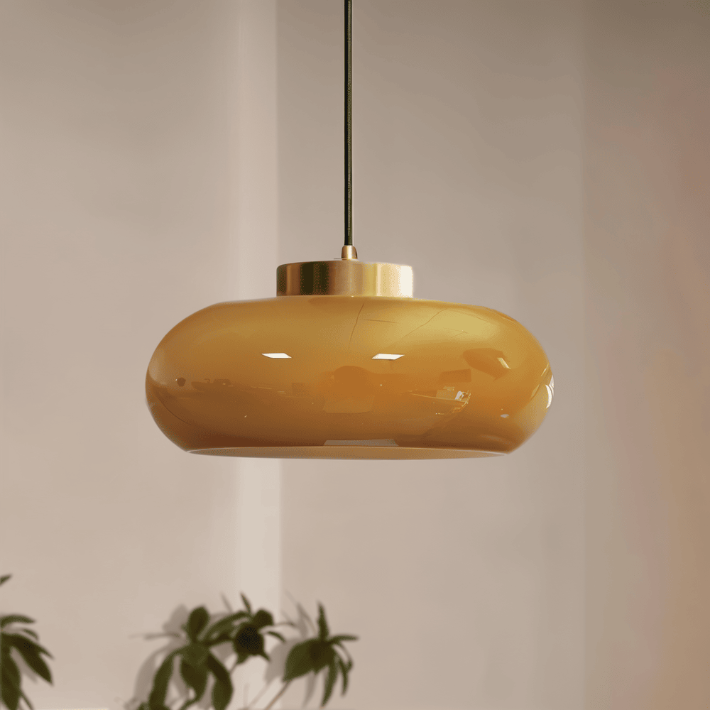 Klassisk Gul Vintage Taklampa - Retro Taklampor för Halv Infälld Montering