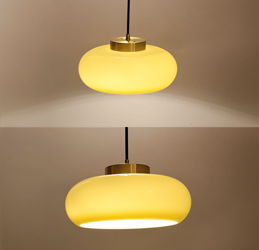 Klassisk Gul Vintage Taklampa - Retro Taklampor för Halv Infälld Montering