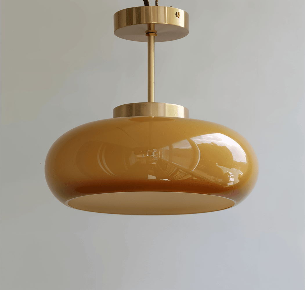 Klassisk Gul Vintage Taklampa - Retro Taklampor för Halv Infälld Montering