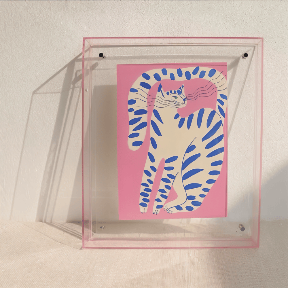 VividAcryl - Flytande Bildram i Akryl i Neon 80-Talsstil