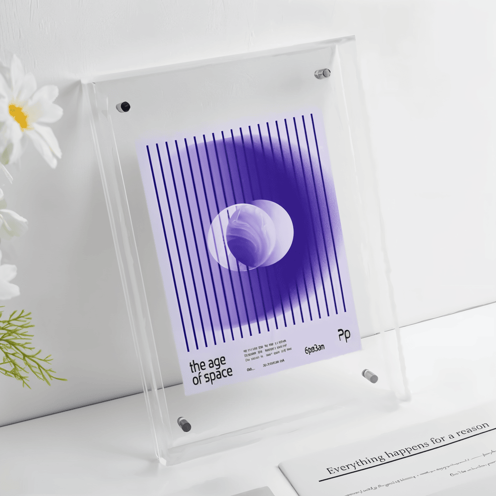 VividAcryl - Flytande Bildram i Akryl i Neon 80-Talsstil