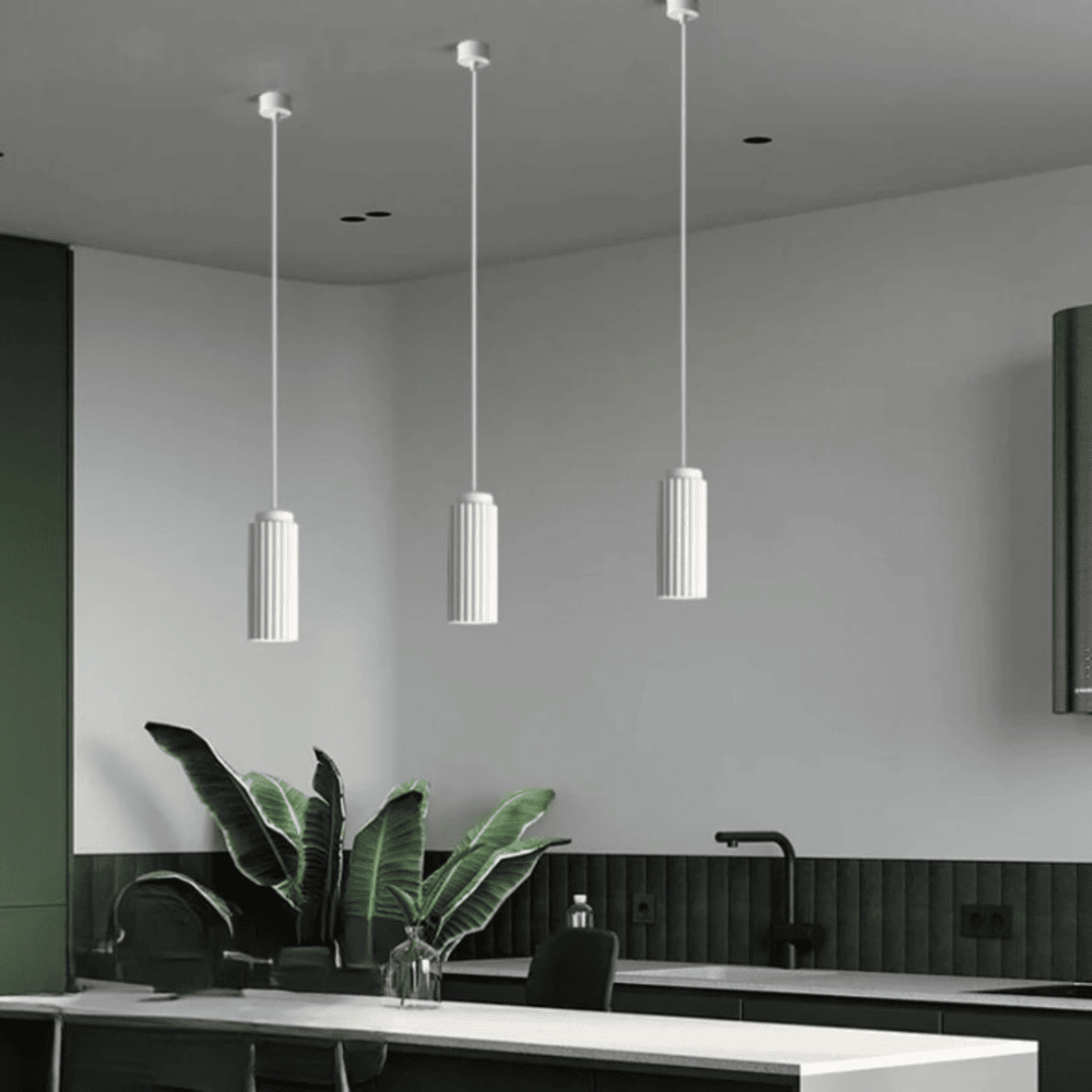 Vågig Nordisk Taklampa - Cylindrisk Hängande Lampa