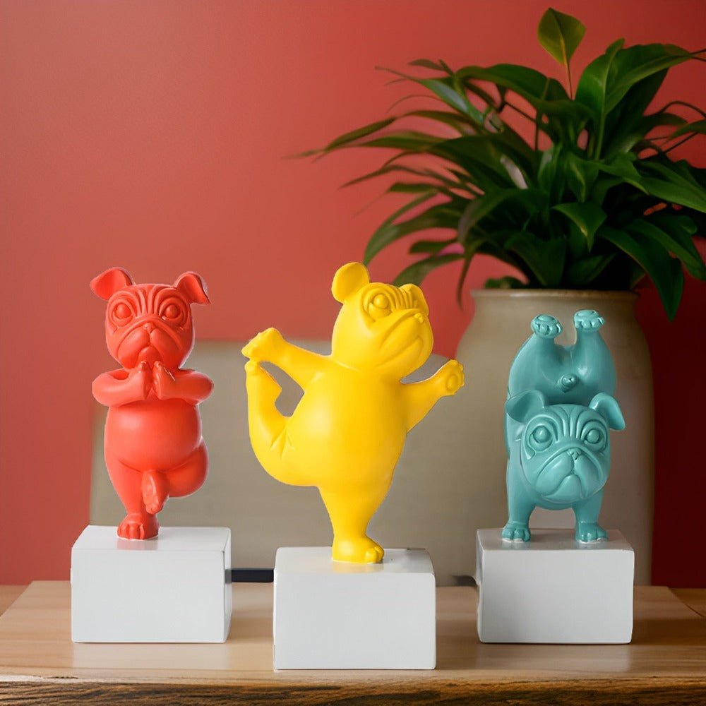 Yoga Paws - Abstrakt Yoga-Bulldogfigur för Lekfulla Hushåll