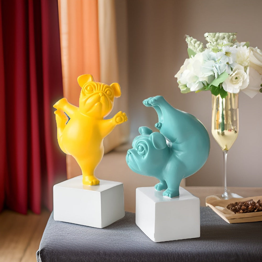 Yoga Paws - Abstrakt Yoga-Bulldogfigur för Lekfulla Hushåll