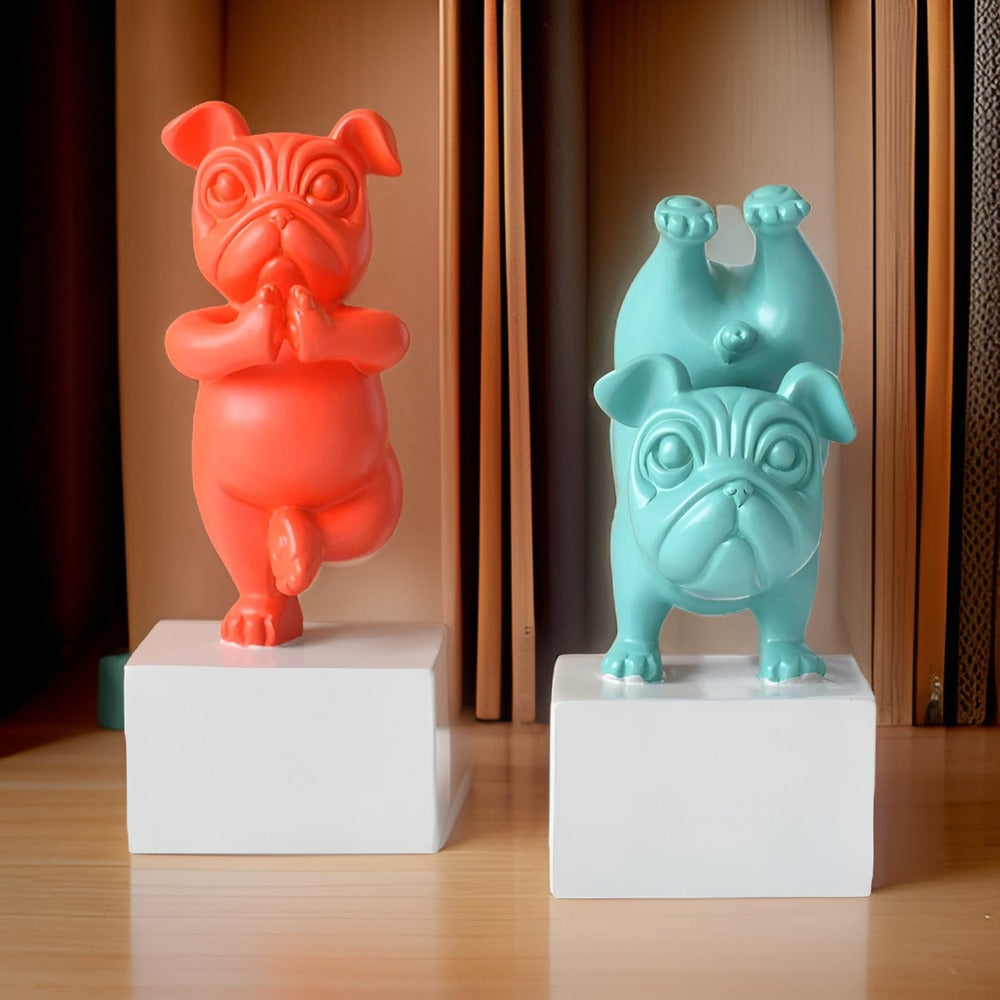 Yoga Paws - Abstrakt Yoga-Bulldogfigur för Lekfulla Hushåll