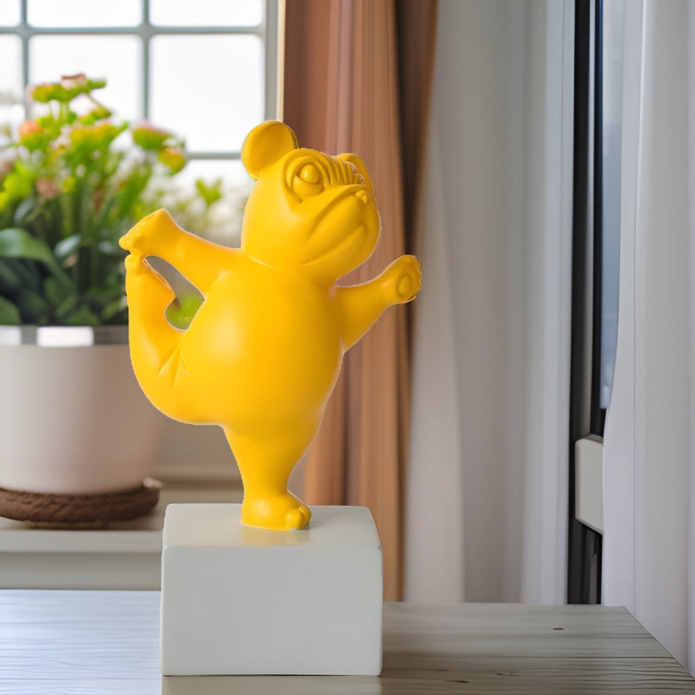Yoga Paws - Abstrakt Yoga-Bulldogfigur för Lekfulla Hushåll