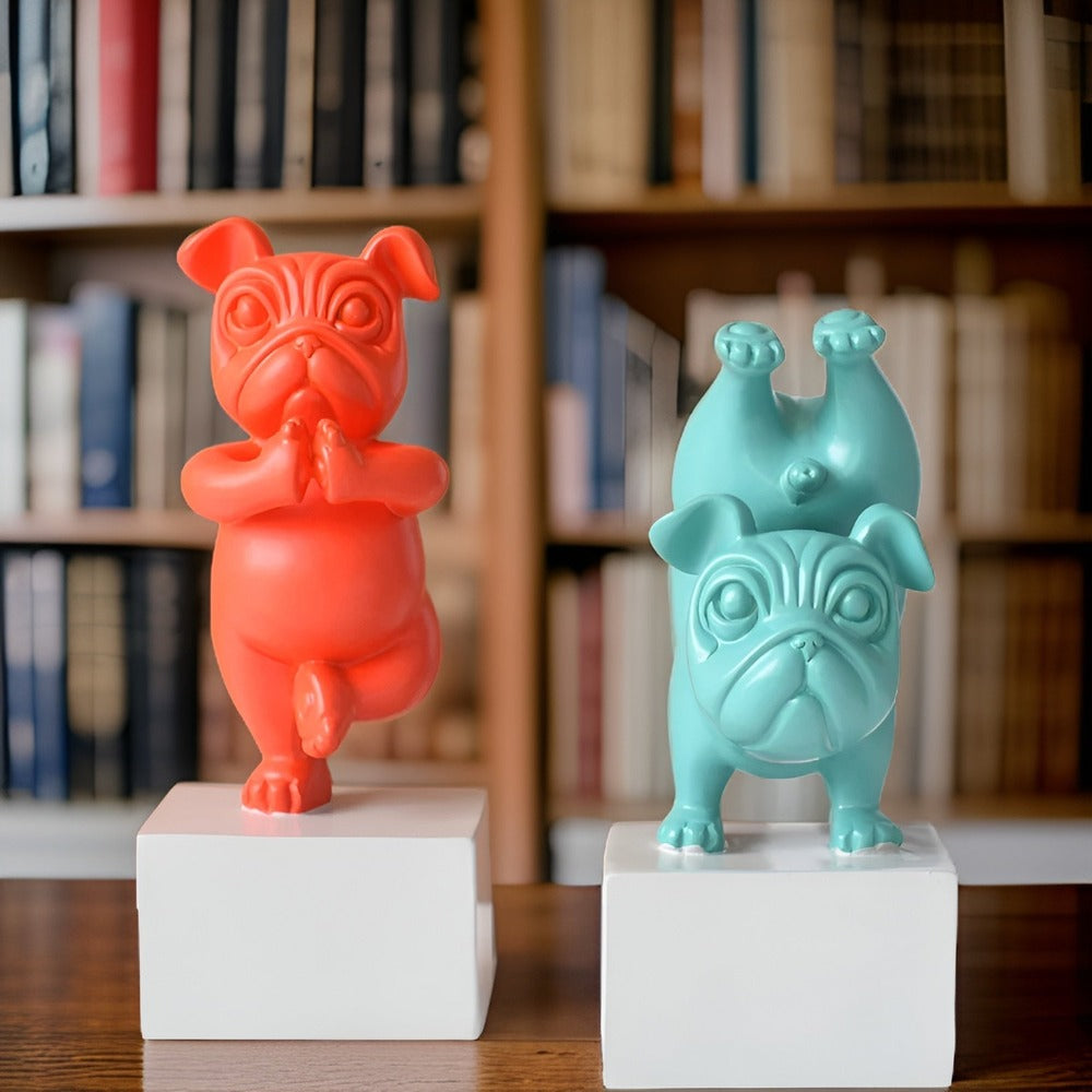Yoga Paws - Abstrakt Yoga-Bulldogfigur för Lekfulla Hushåll