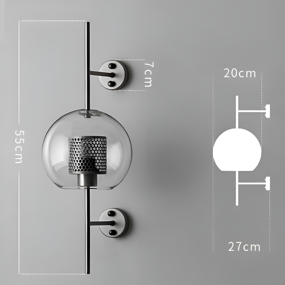 Orbee Vägglampa - Stilren Glas Vägglampa - Honungskaka Vägglampdesign - Vintage Vägglampor LED