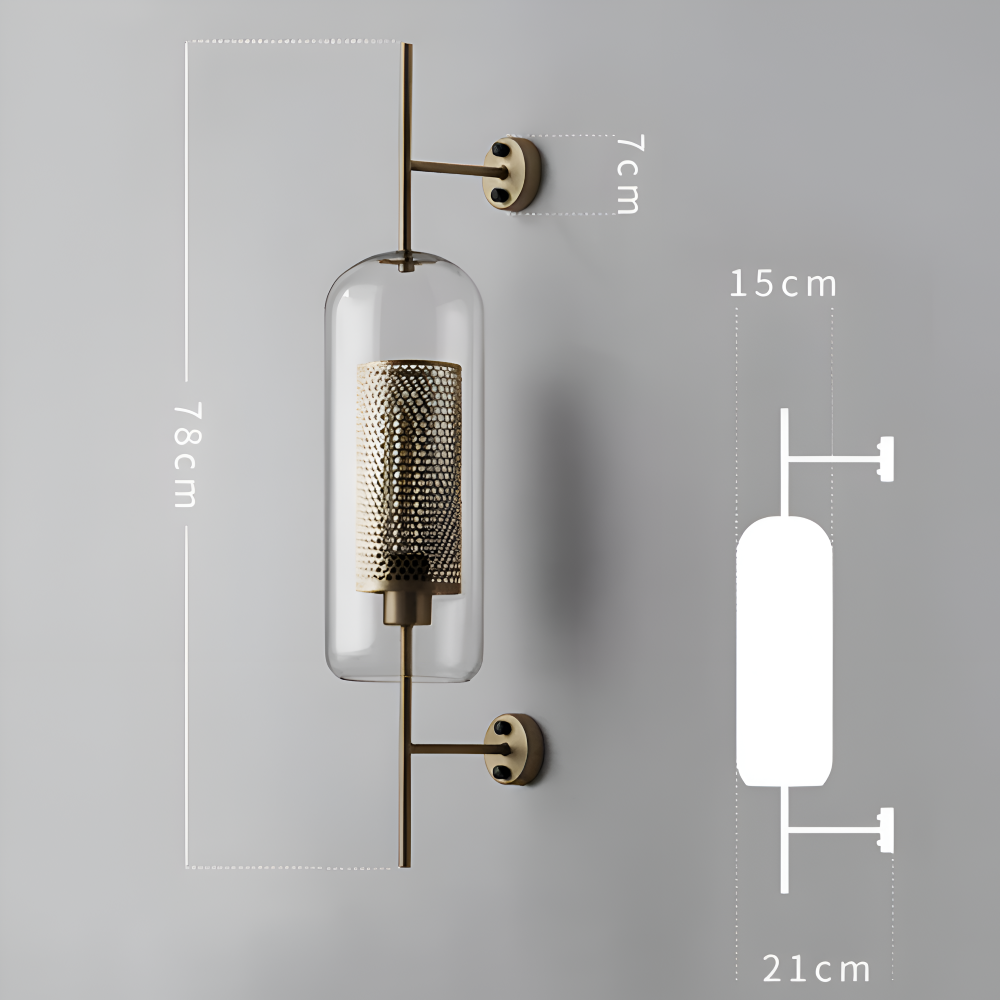 Orbee Vägglampa - Stilren Glas Vägglampa - Honungskaka Vägglampdesign - Vintage Vägglampor LED