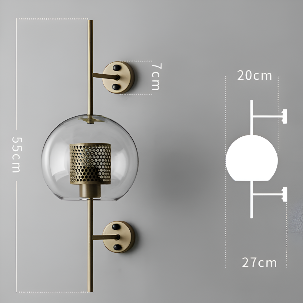 Orbee Vägglampa - Stilren Glas Vägglampa - Honungskaka Vägglampdesign - Vintage Vägglampor LED