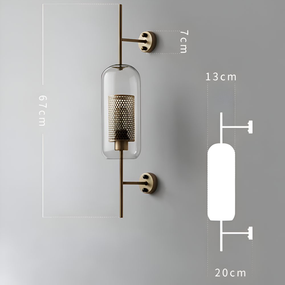 Orbee Vägglampa - Stilren Glas Vägglampa - Honungskaka Vägglampdesign - Vintage Vägglampor LED