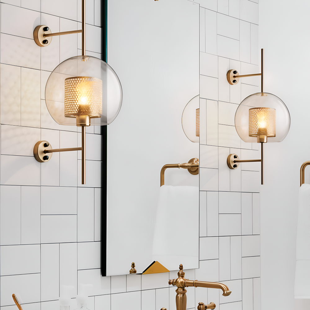 Orbee Vägglampa - Stilren Glas Vägglampa - Honungskaka Vägglampdesign - Vintage Vägglampor LED