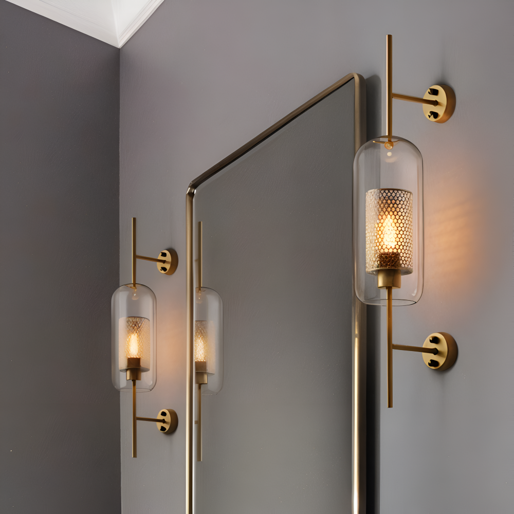 Orbee Vägglampa - Stilren Glas Vägglampa - Honungskaka Vägglampdesign - Vintage Vägglampor LED