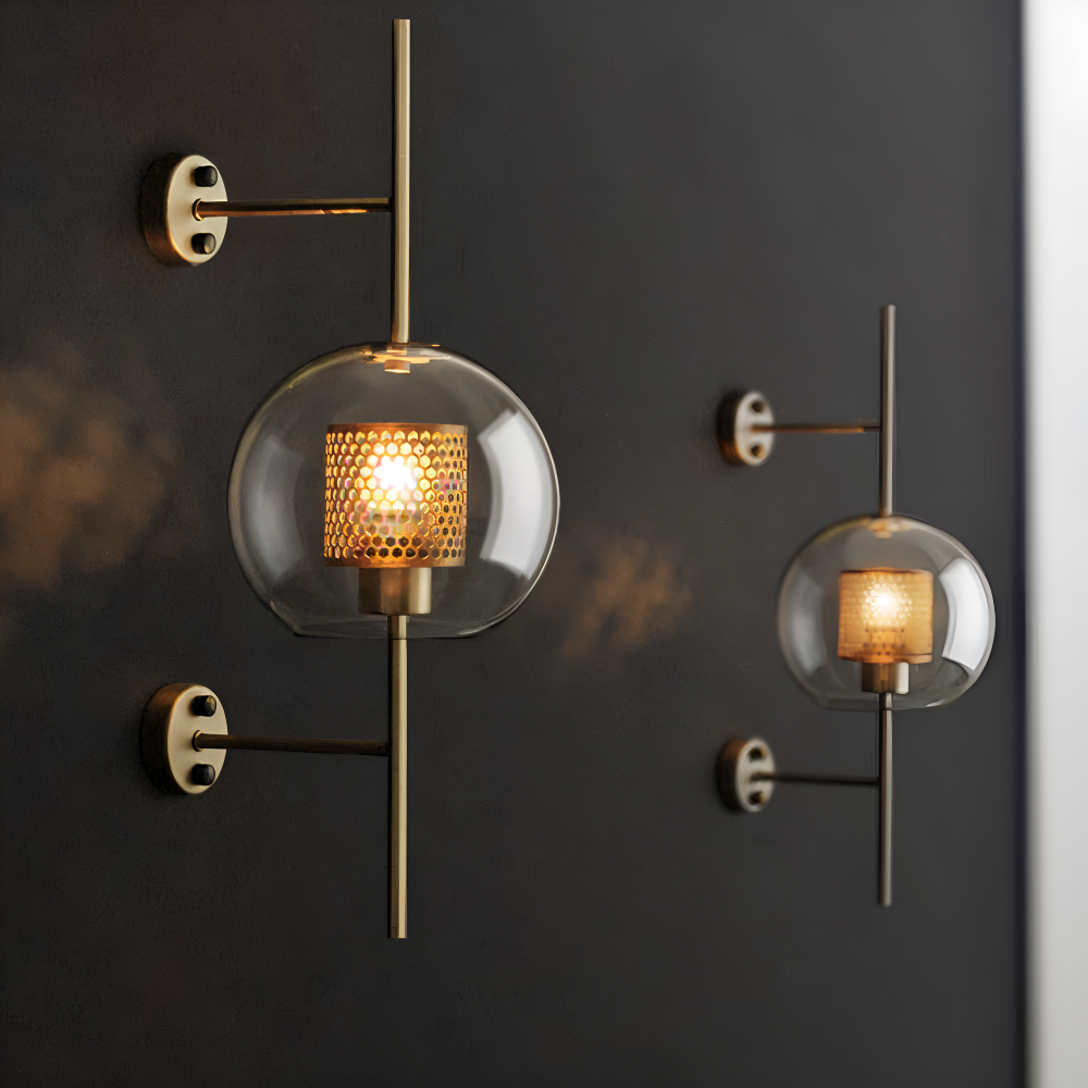 Orbee Vägglampa - Stilren Glas Vägglampa - Honungskaka Vägglampdesign - Vintage Vägglampor LED