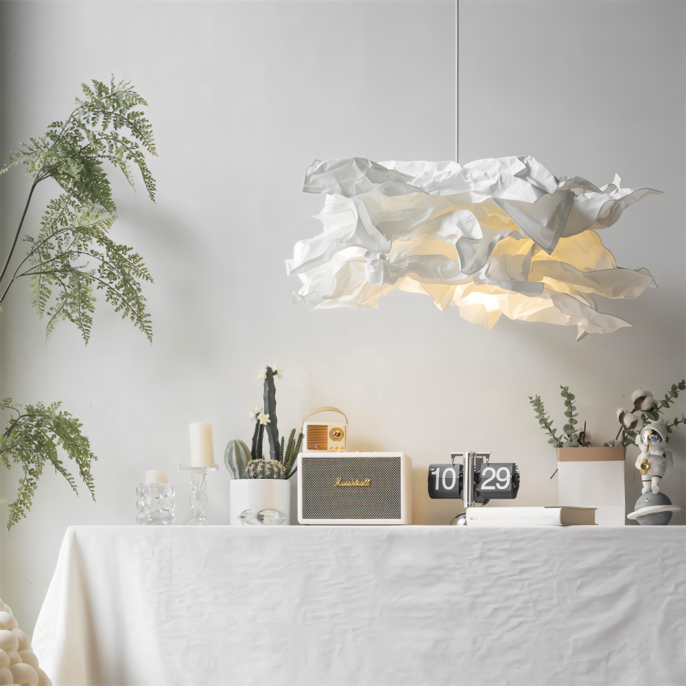 OriCloud Pendellampa - Klassisk Anpassningsbar Vit Pappers DIY Hänglampa