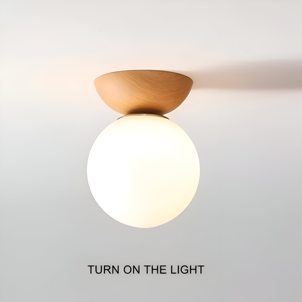Perle LED-Taklampa - Japansk Kula Pendellampa - Orb Semi Flush Mount Belysning