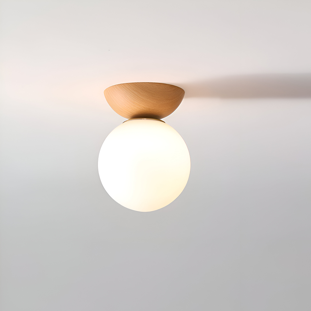 Perle LED-Taklampa - Japansk Kula Pendellampa - Orb Semi Flush Mount Belysning