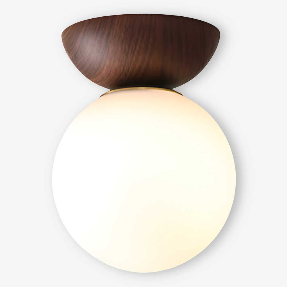 Perle LED-Taklampa - Japansk Kula Pendellampa - Orb Semi Flush Mount Belysning