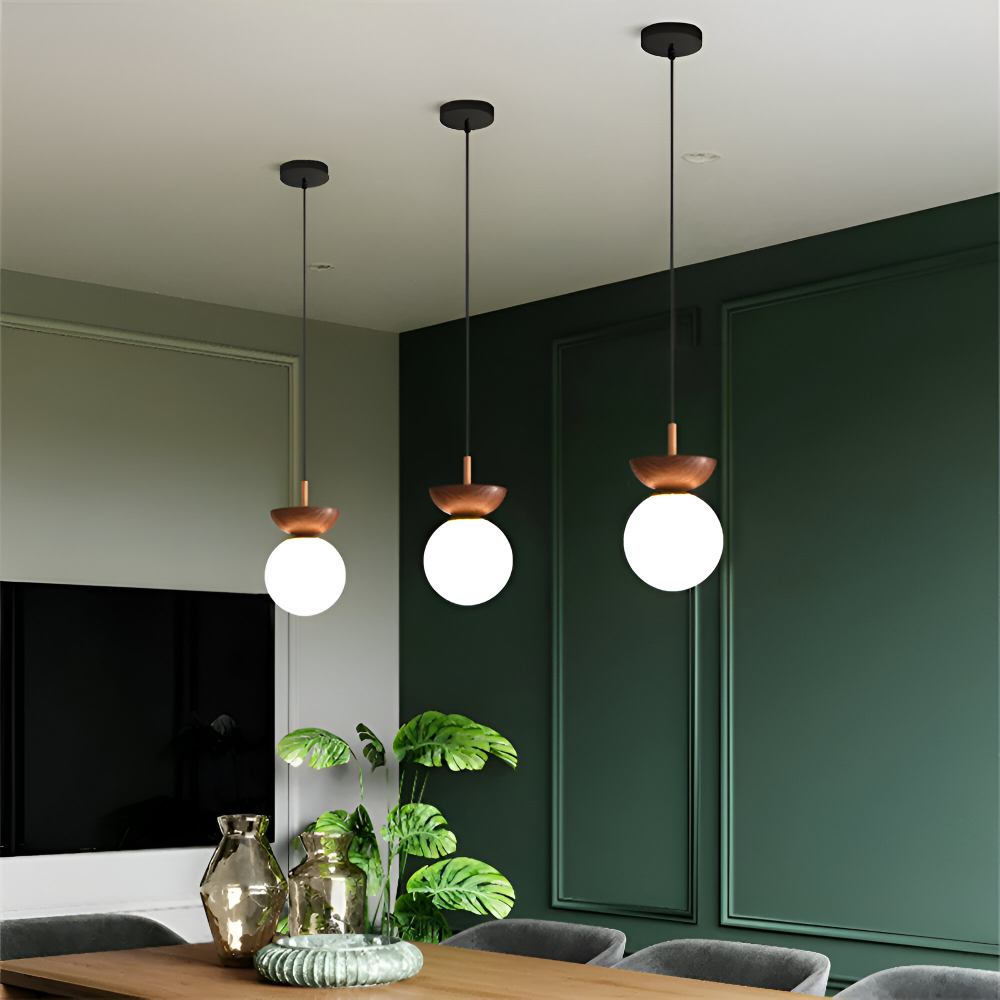 Perle LED-Taklampa - Japansk Kula Pendellampa - Orb Semi Flush Mount Belysning