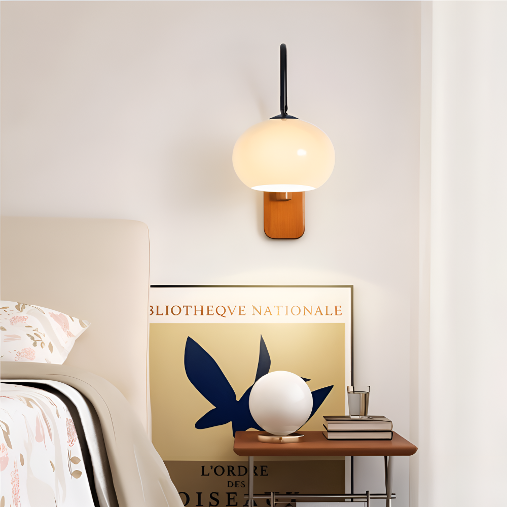 Persi Vägglampa - Persimon Glas Vägglampa - Bauhaus Vägglampa Design - Sovrum Vägglampor LED