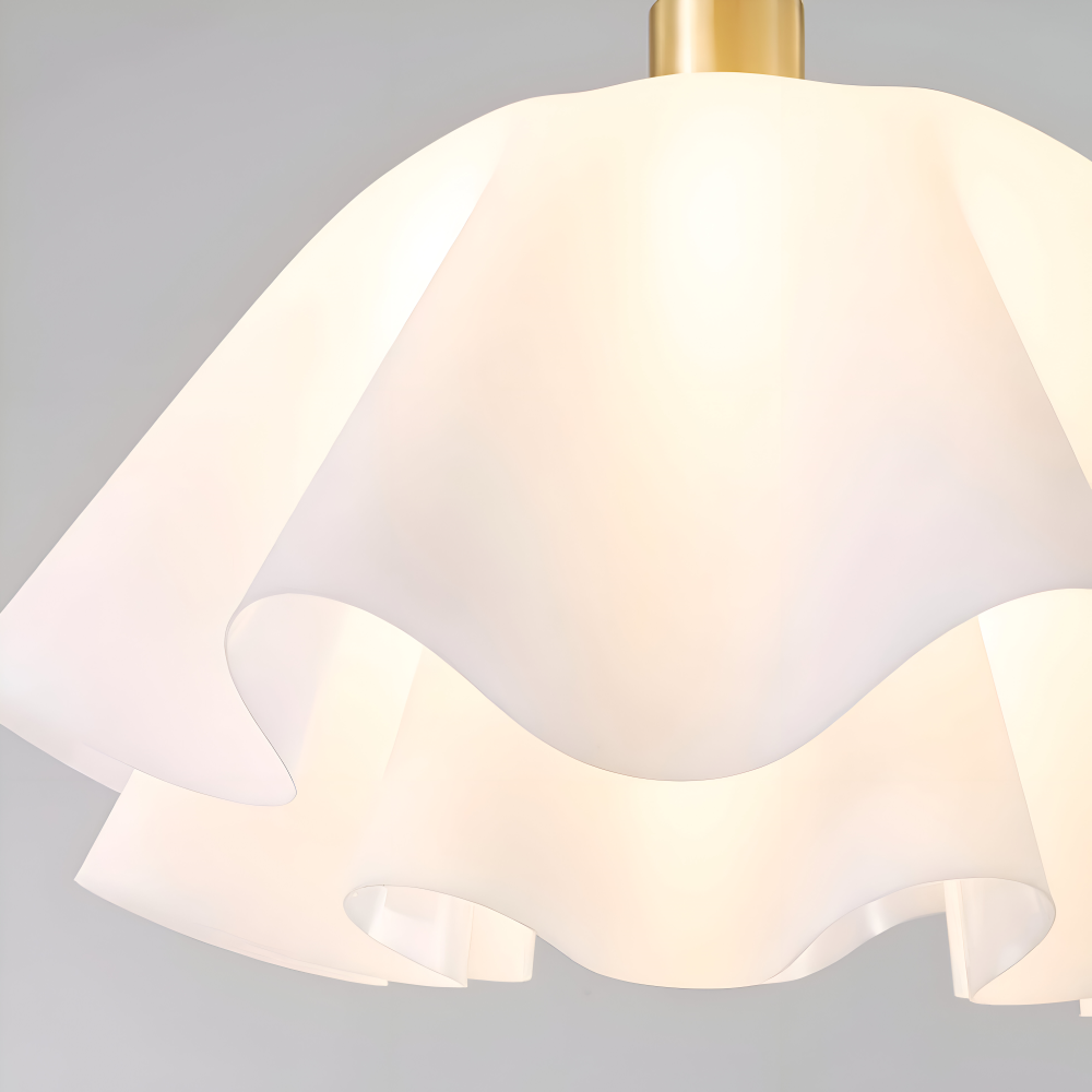 PetalPleat Taklampa - Vit Blomma Akryl Taklampa - Semi Flush Belysning