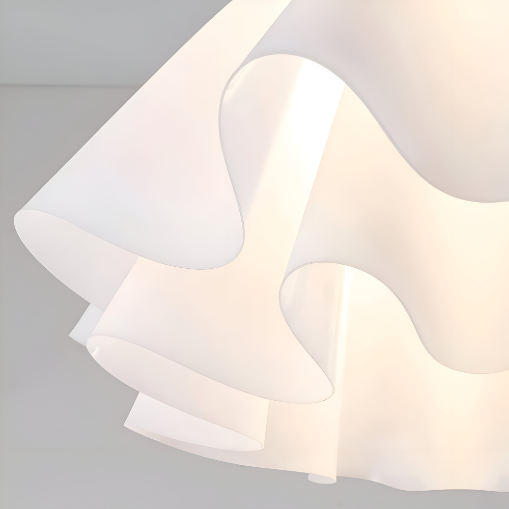 PetalPleat Taklampa - Vit Blomma Akryl Taklampa - Semi Flush Belysning