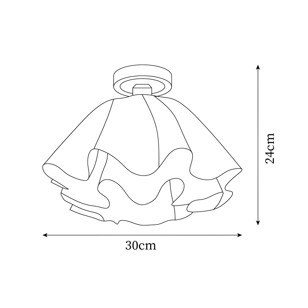 PetalPleat Taklampa - Vit Blomma Akryl Taklampa - Semi Flush Belysning