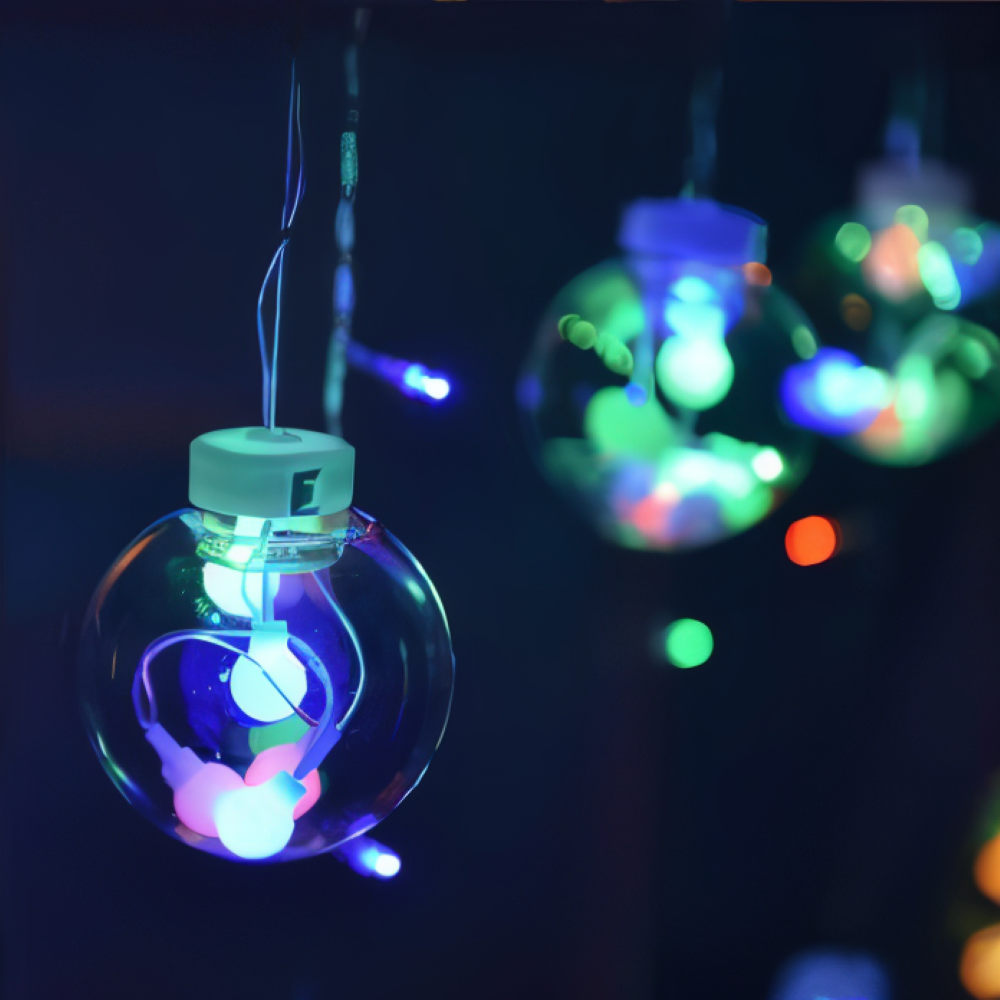 PixyOrb Ljussträng - Magiska Runda Vattentäta Solcell LED Fjäderljus