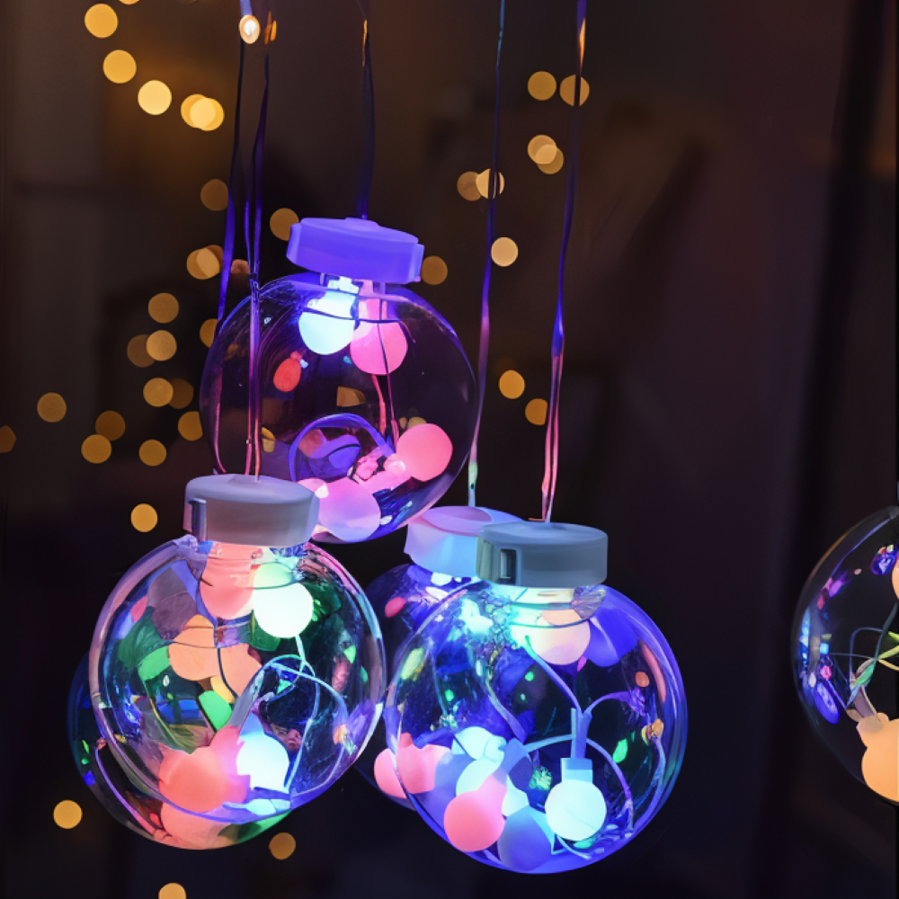 PixyOrb Ljussträng - Magiska Runda Vattentäta Solcell LED Fjäderljus