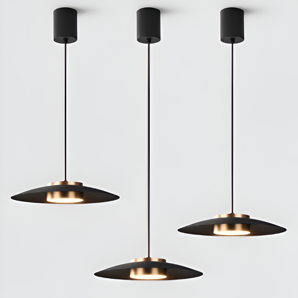 PlateLux Hänglampa - Nordisk Pendellampa - Svart Industriell Pendellampa