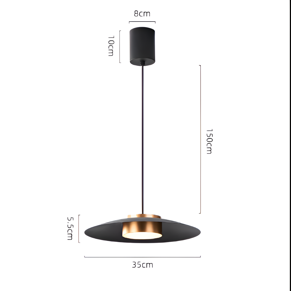 PlateLux Hänglampa - Nordisk Pendellampa - Svart Industriell Pendellampa