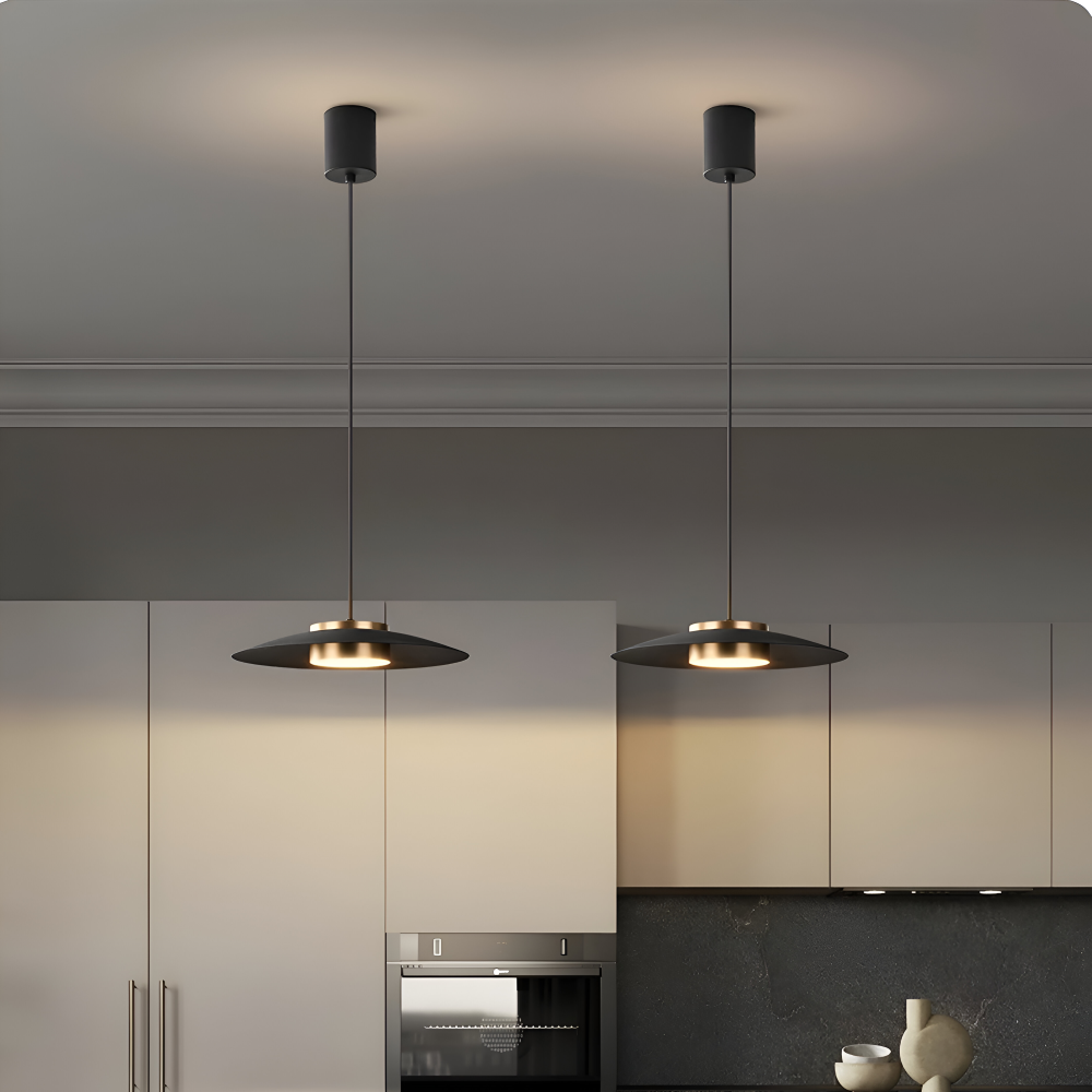 PlateLux Hänglampa - Nordisk Pendellampa - Svart Industriell Pendellampa