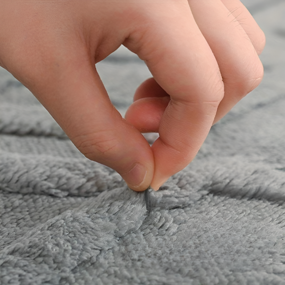 Plush Badmatta med Diamantmönster - Ultra-mjuk, Rutschfri Mikrofiber Badmatta