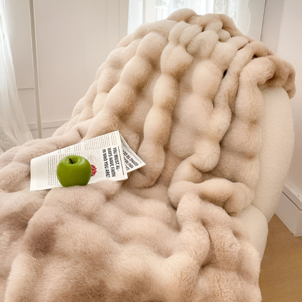 PlushHue Plaid - Mjuk Konstpäls Fleecefilt - Gradient Tjock Värmefilt