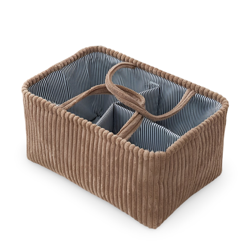 Förvaringskorg i Polyester (38x26x18cm) – Blöjorganisatör & Baby-korg med Fack