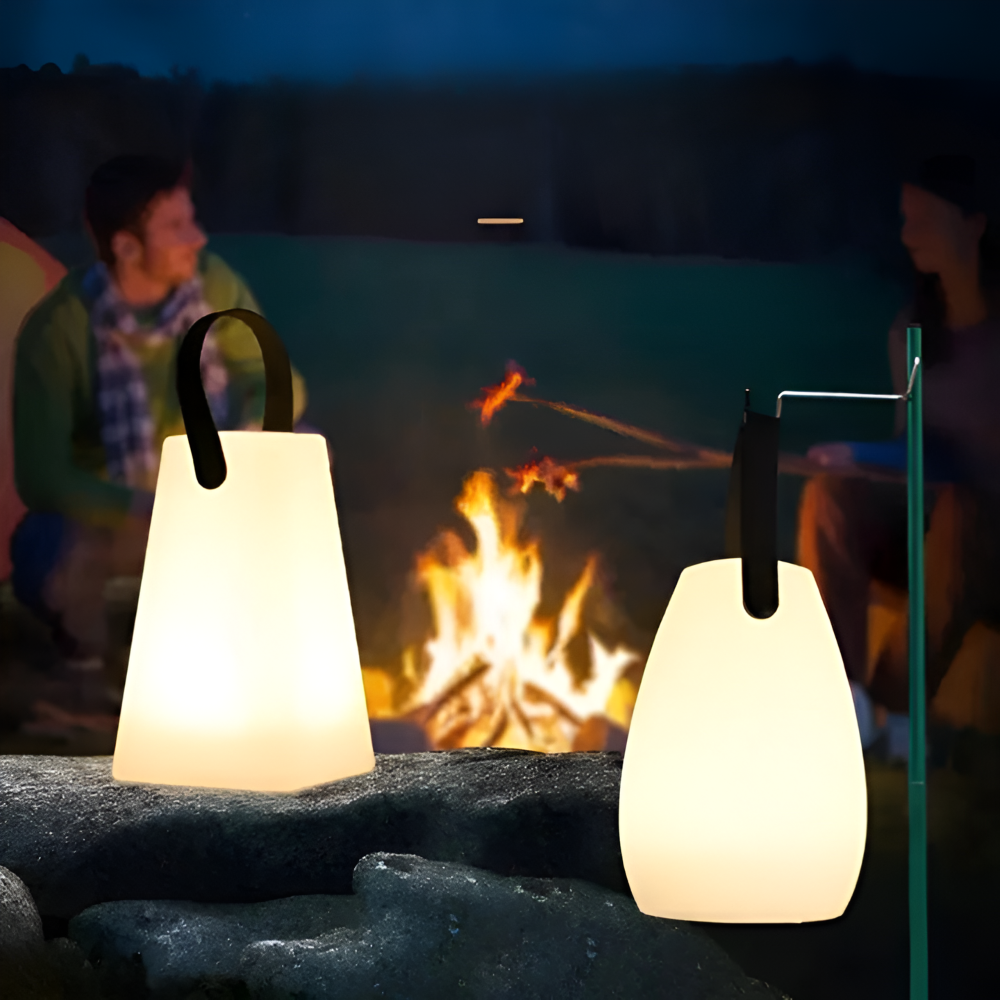 Bärbar Geometrisk Trådlös Bordslampa - LED Bordslampa