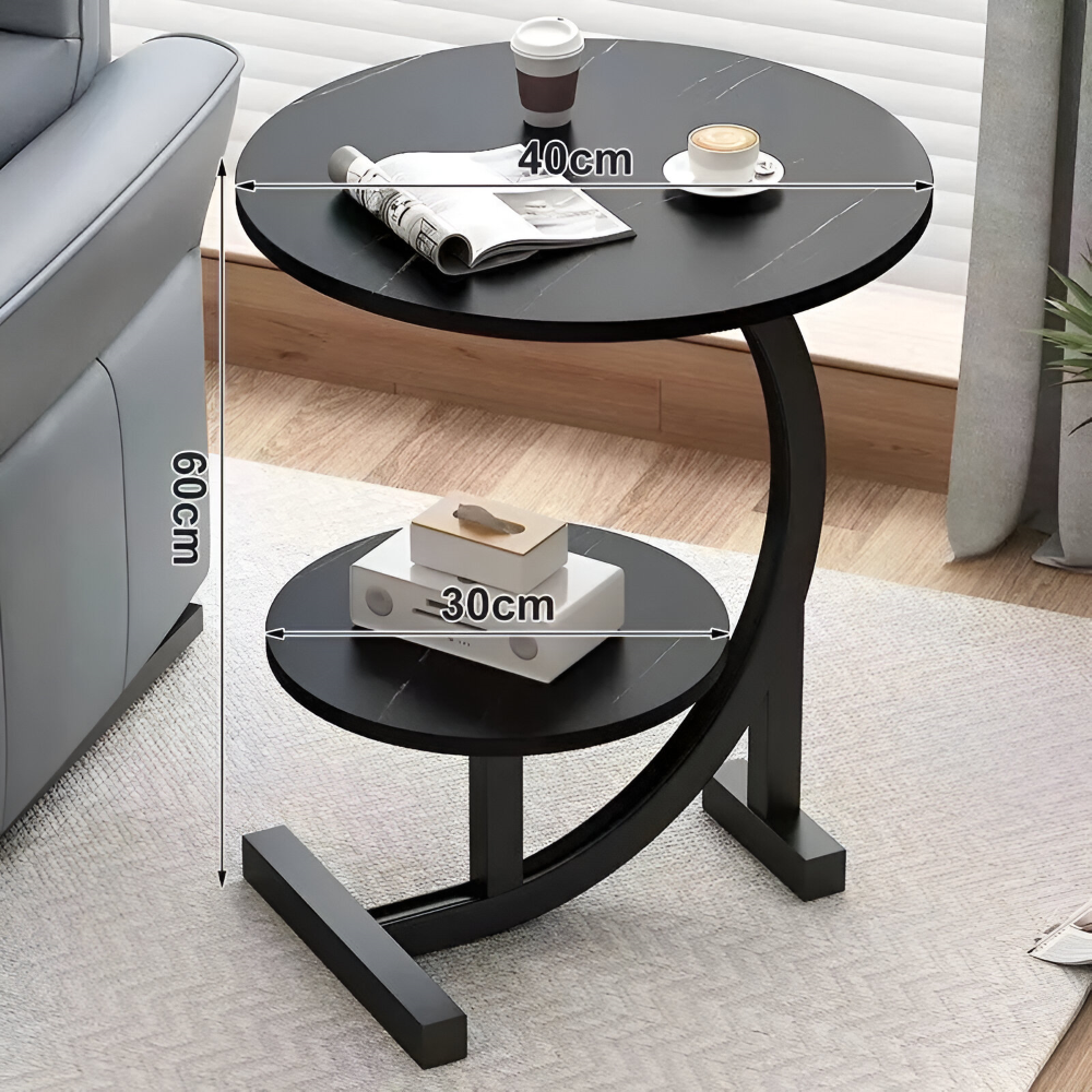 Bärbart Mini Sidobord med Dubbel Lager - Stilfullt Heminredningsaccessoar