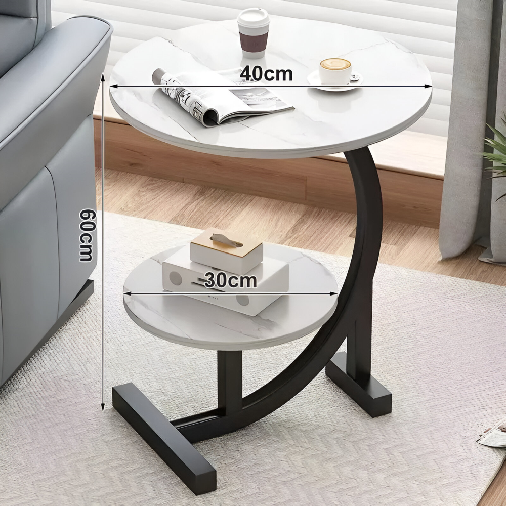 Bärbart Mini Sidobord med Dubbel Lager - Stilfullt Heminredningsaccessoar