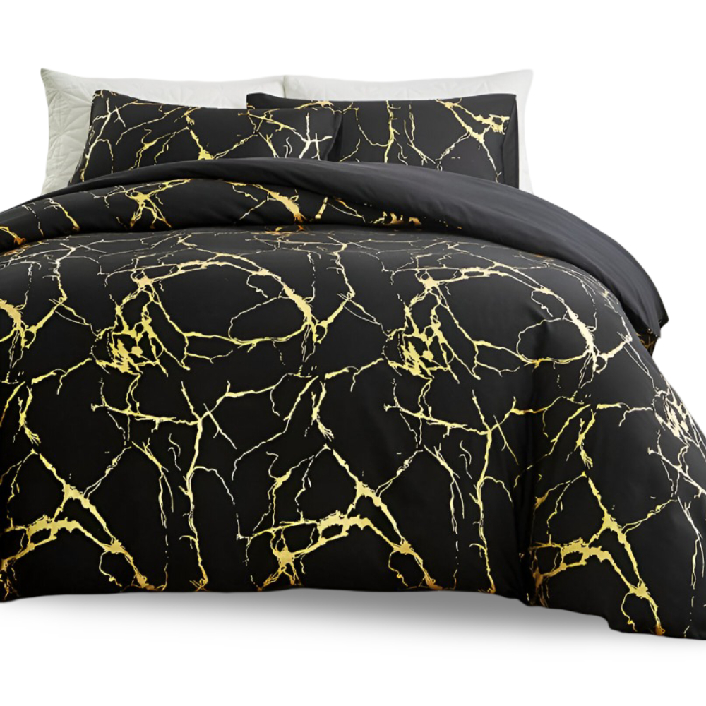 Premium Marmor Mönster Duntäcke Set för Ultimat Komfort