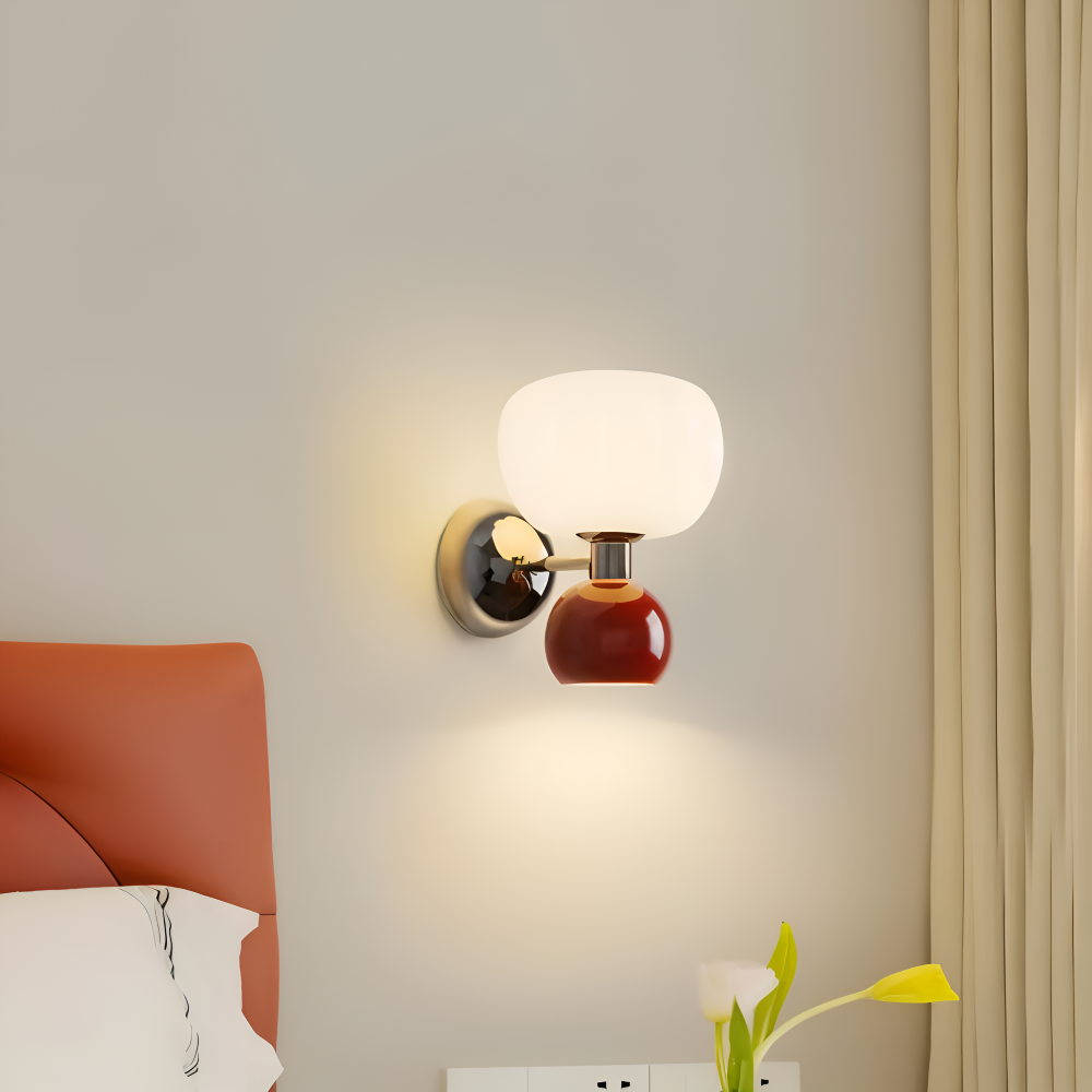 Pumpk Vägglampa - Krämig Pumpa Vägglampa - Vägglampdesign för Sovrum - Minimalistiska LED Vägglampor