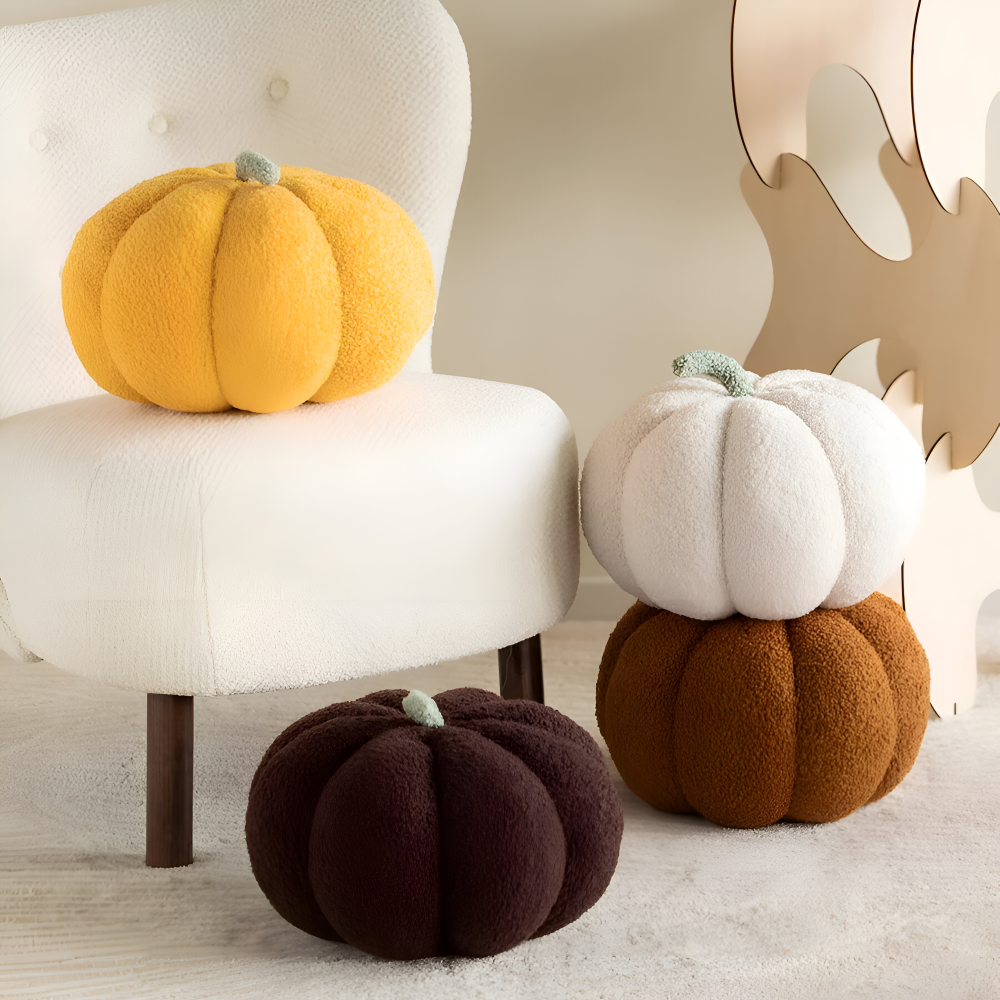 Pumpkin Cush - Texturerad Pumpa Plyschkudde