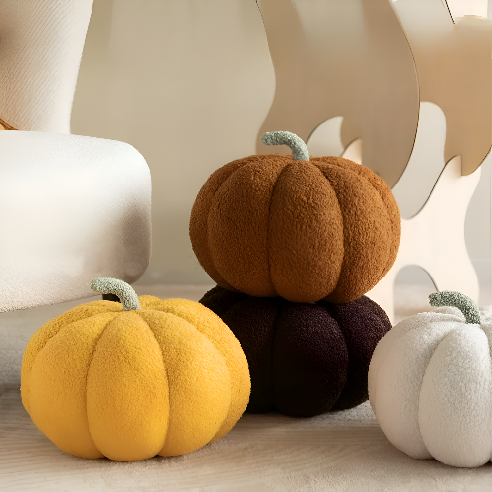 Pumpkin Cush - Texturerad Pumpa Plyschkudde