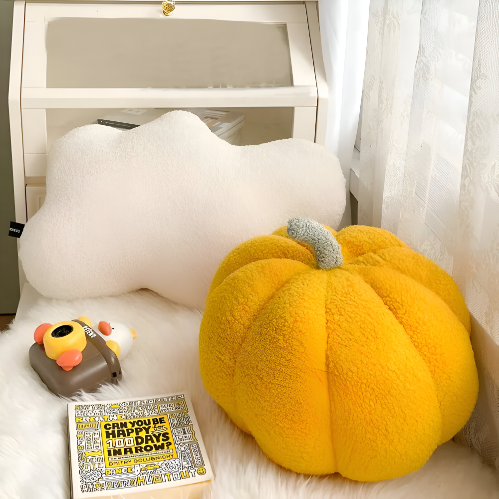 Pumpkin Cush - Texturerad Pumpa Plyschkudde