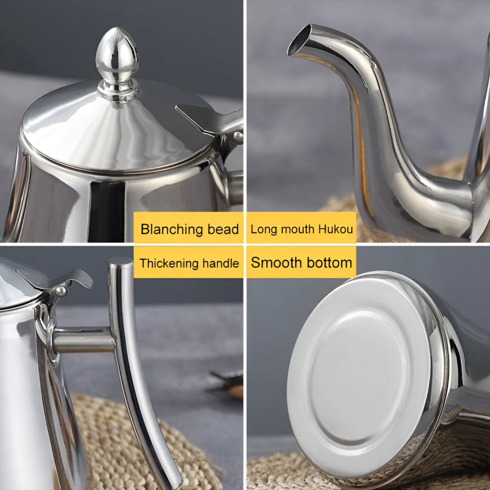 PurePour Teekanna - 1L / 1.5L Guld Teekanna - Rostfri Teekanna med Multifunktionsfilter