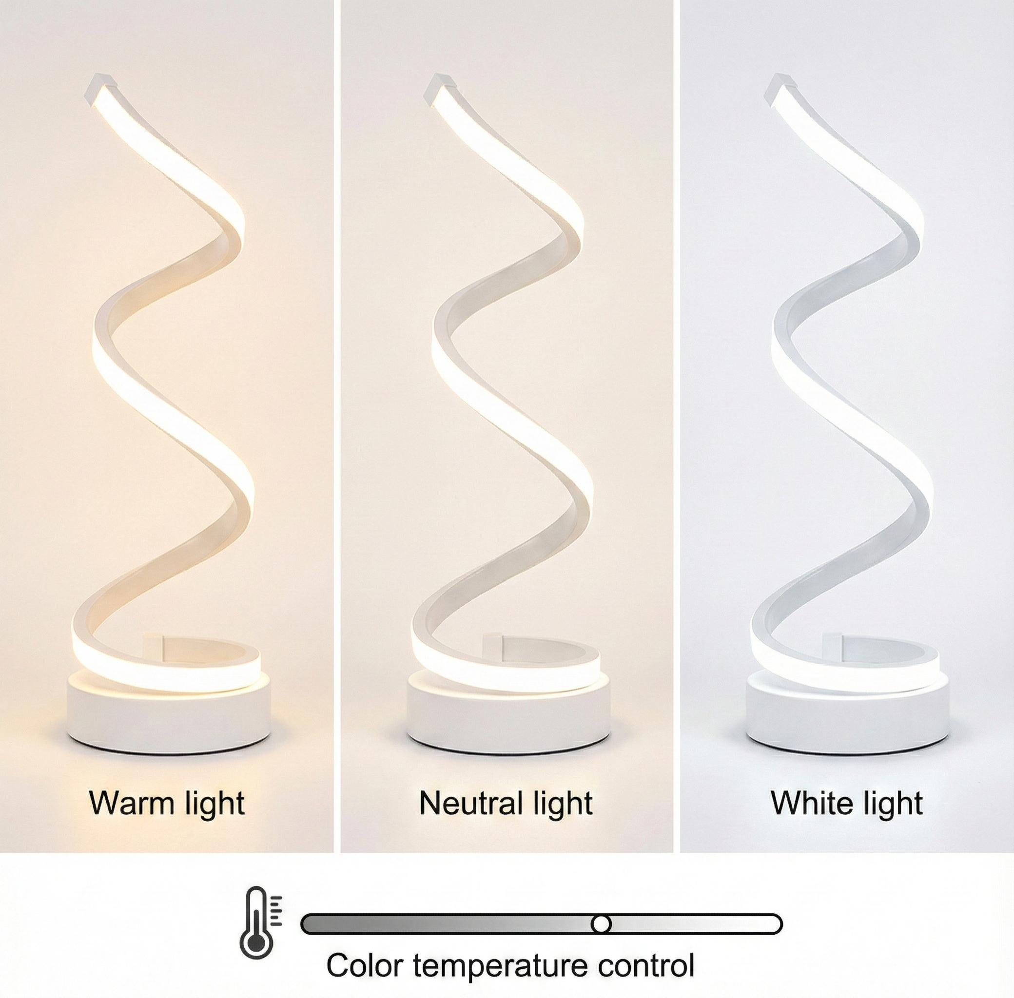 Radiant Curve - Spiralformad LED-Bordslampa med Touchkontroll