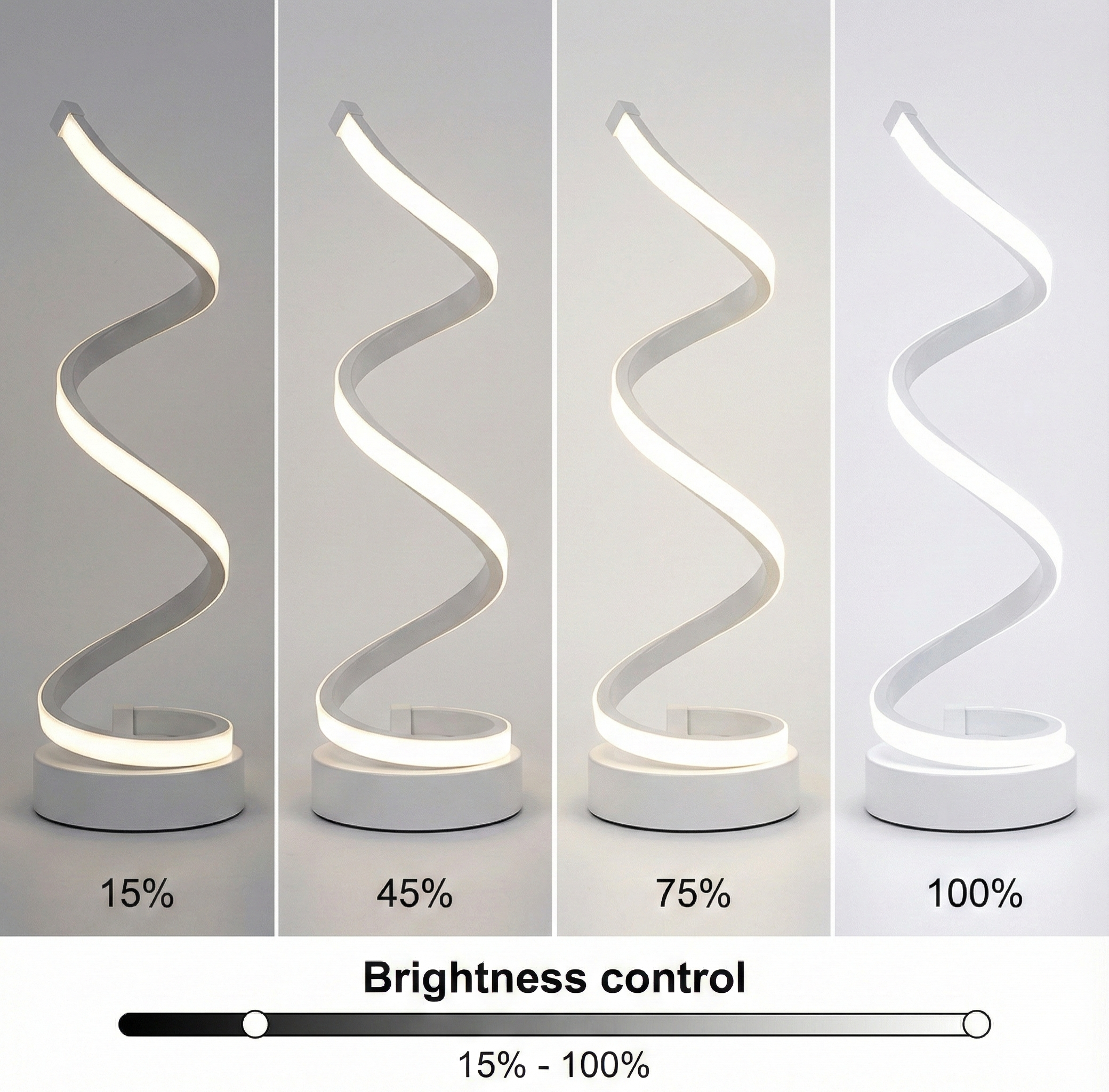 Radiant Curve - Spiralformad LED-Bordslampa med Touchkontroll