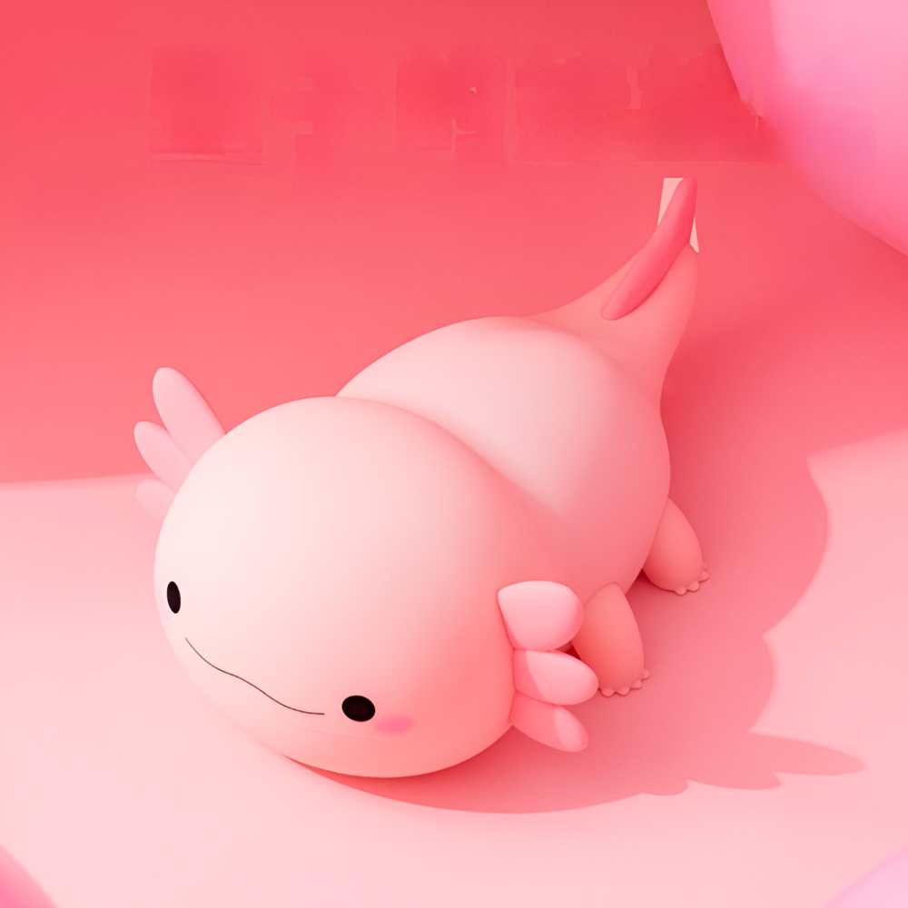 Uppladdningsbar Axolotl Silikon Nattljus - Bärbart Barn Nattljus