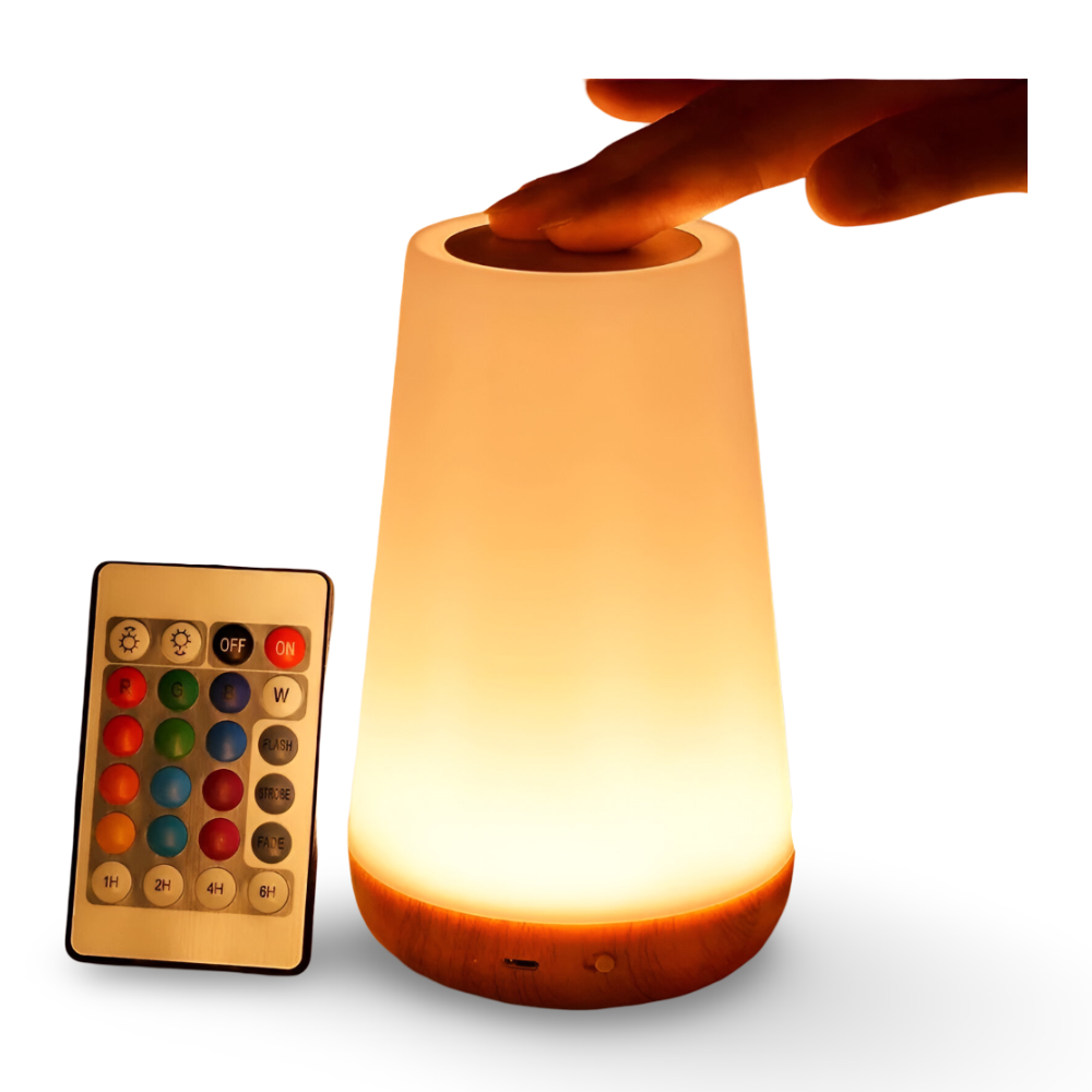 Uppladdningsbar RGB LED Bordslampa med Fjärrkontroll - 13 Färger Växlande Trådlös Bordslampa