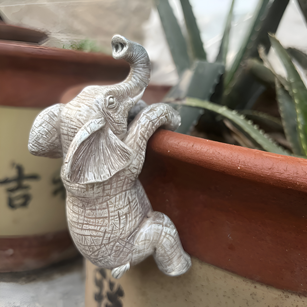 Harz Elefant Topf Hänger - Blumentopf Kleiderbügel Elefant - Hängande Elefanten Dekoration